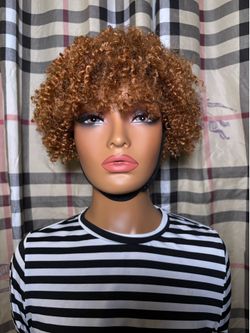 Short curly human hair