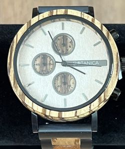 Botanica Watches | Ash |Marble and Maple Wood Face with Black Steel and Maple Strap


