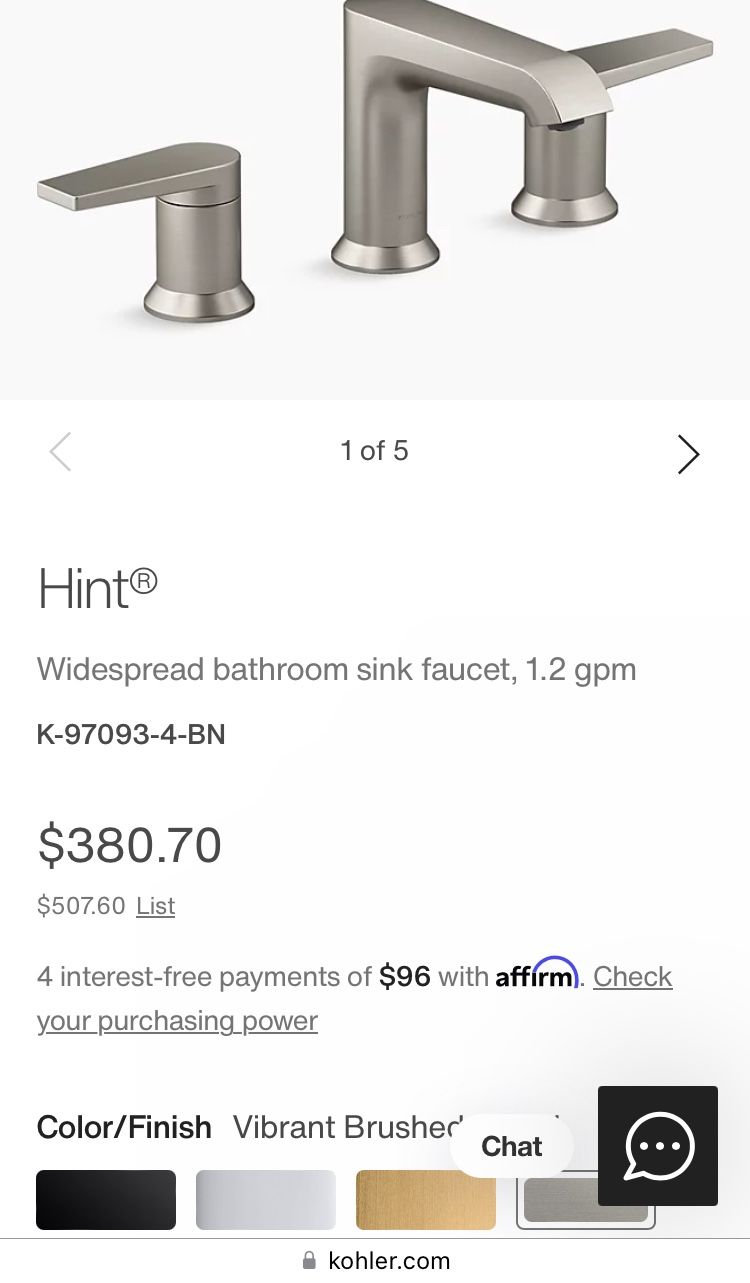 Kohler Hint Widespread Faucet