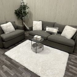 Gray Oversized Couch & Chair - Delivery Available 