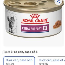 36 cans cat food renal support canin $18.00 all