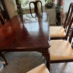 Wooden Table With Extension And All Chairs Pick Up Today Or Tomorrow 