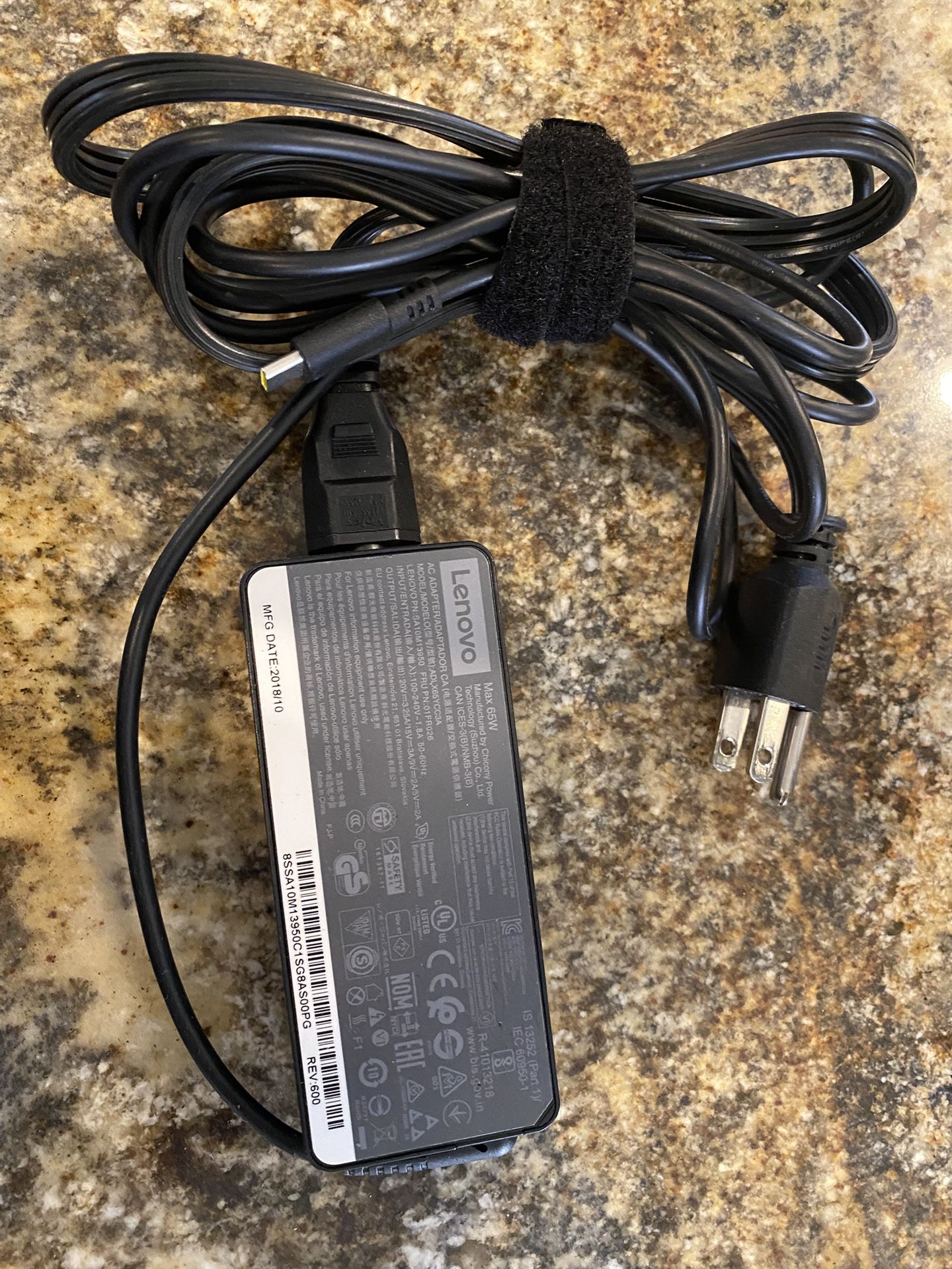 lenovo 65w usb-c charger power adapter laptop notebook