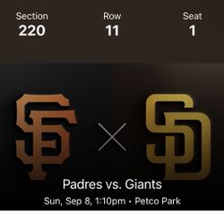 Padres v Giants Tickets 9/8/24 (4Tickets)