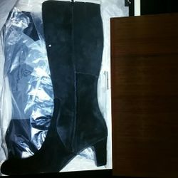 NEW IN BOX, AVAILABLE Black Suede Leather Knee High Boots 8.5, 8.0 Womens RETAIL to $139
