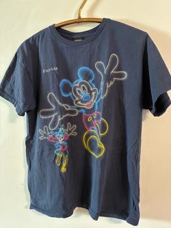 1307. Used Disney Mickey Mouse Florida Graphic T-Shirt Size Large $10