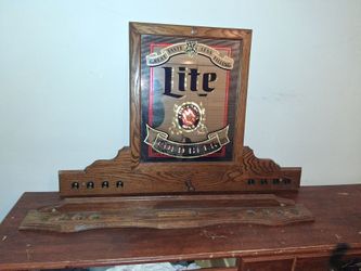 Miller Lite sign (optional) pool stick holder