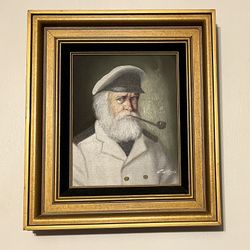 Original Vintage Oil Painting Of An Old Sea Captain By David Pelbam (Deceased) 13” X 16”