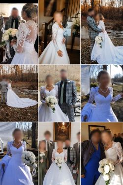 Beautiful Long Sleeve Lace Wedding Dress – $850 OBO