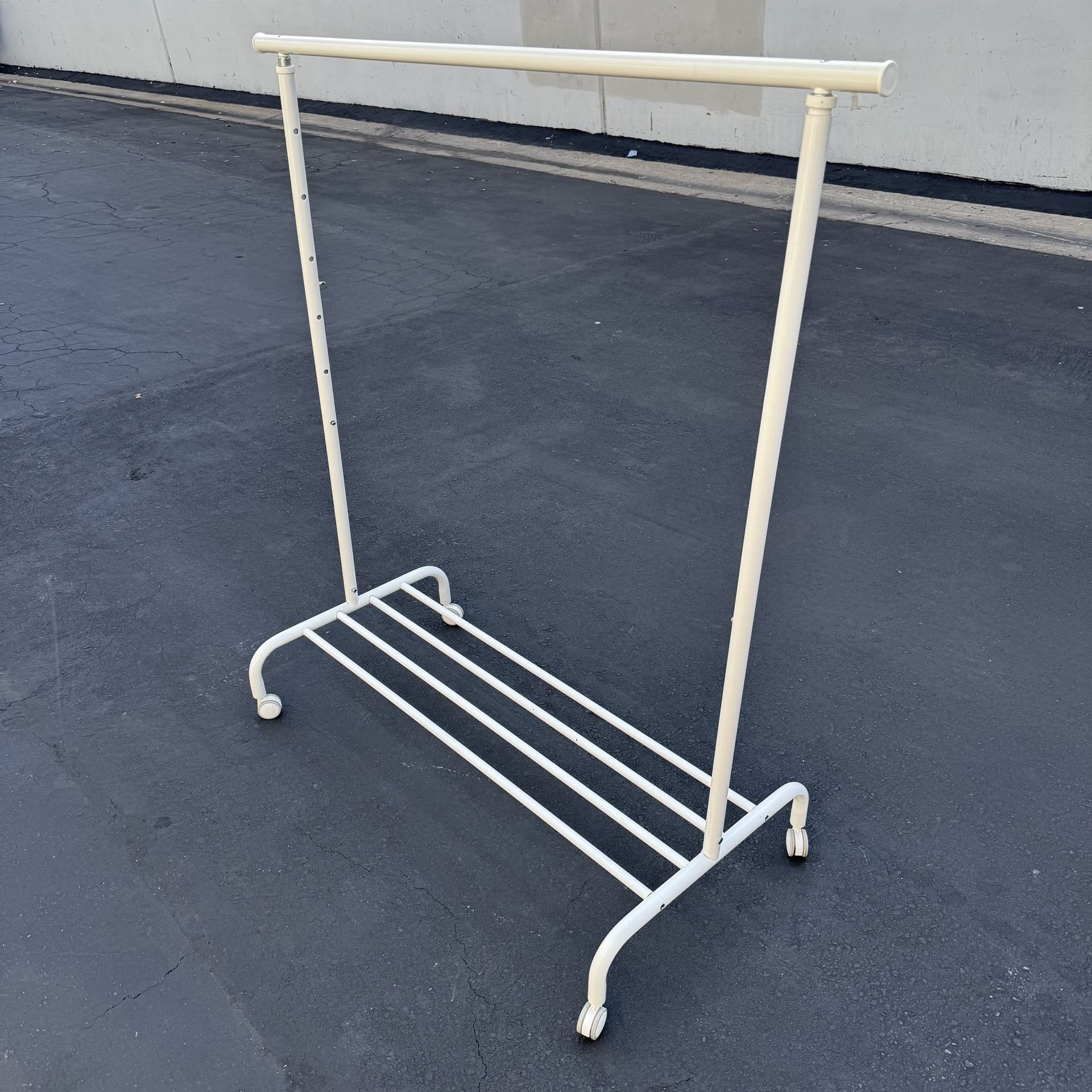 IKEA RIGGA Height Adjustable Clothes Rack with Wheels Very Good Condition Like New