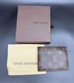 Louis Vuitton Monogram Bifold Billfold Mens Wallet Brown Canvas Authentic