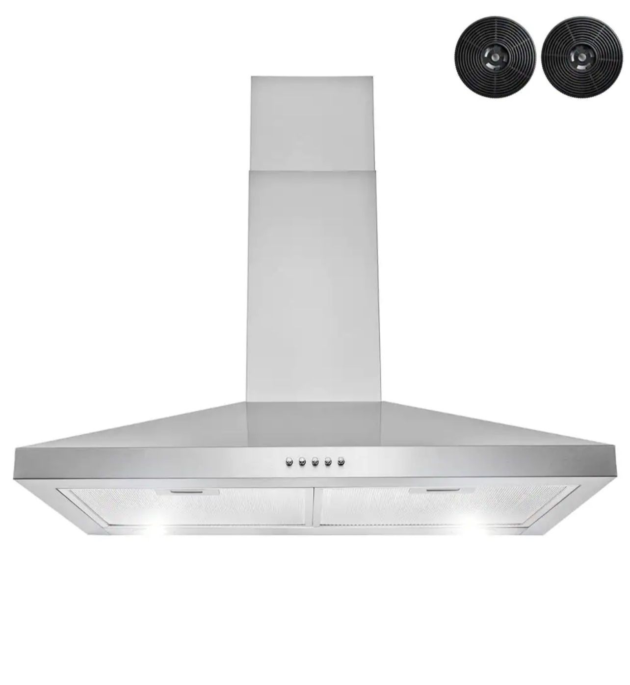Golden Vantage 30 in. 217 CFM Convertible Kitchen Wall Mount Range Hood in Stainless Steel with Push Control, LEDs and Carbon Filters