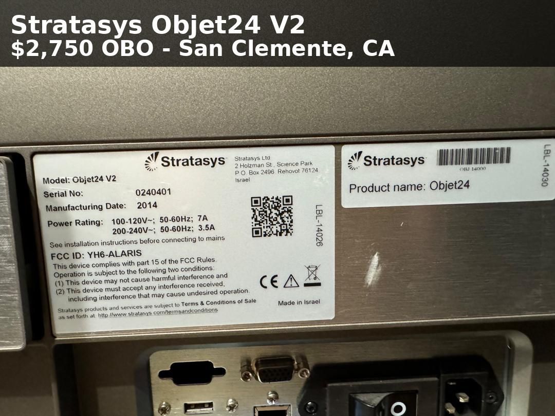 Stratasys Objet24 3D Printer - Pro Grade Polyjet