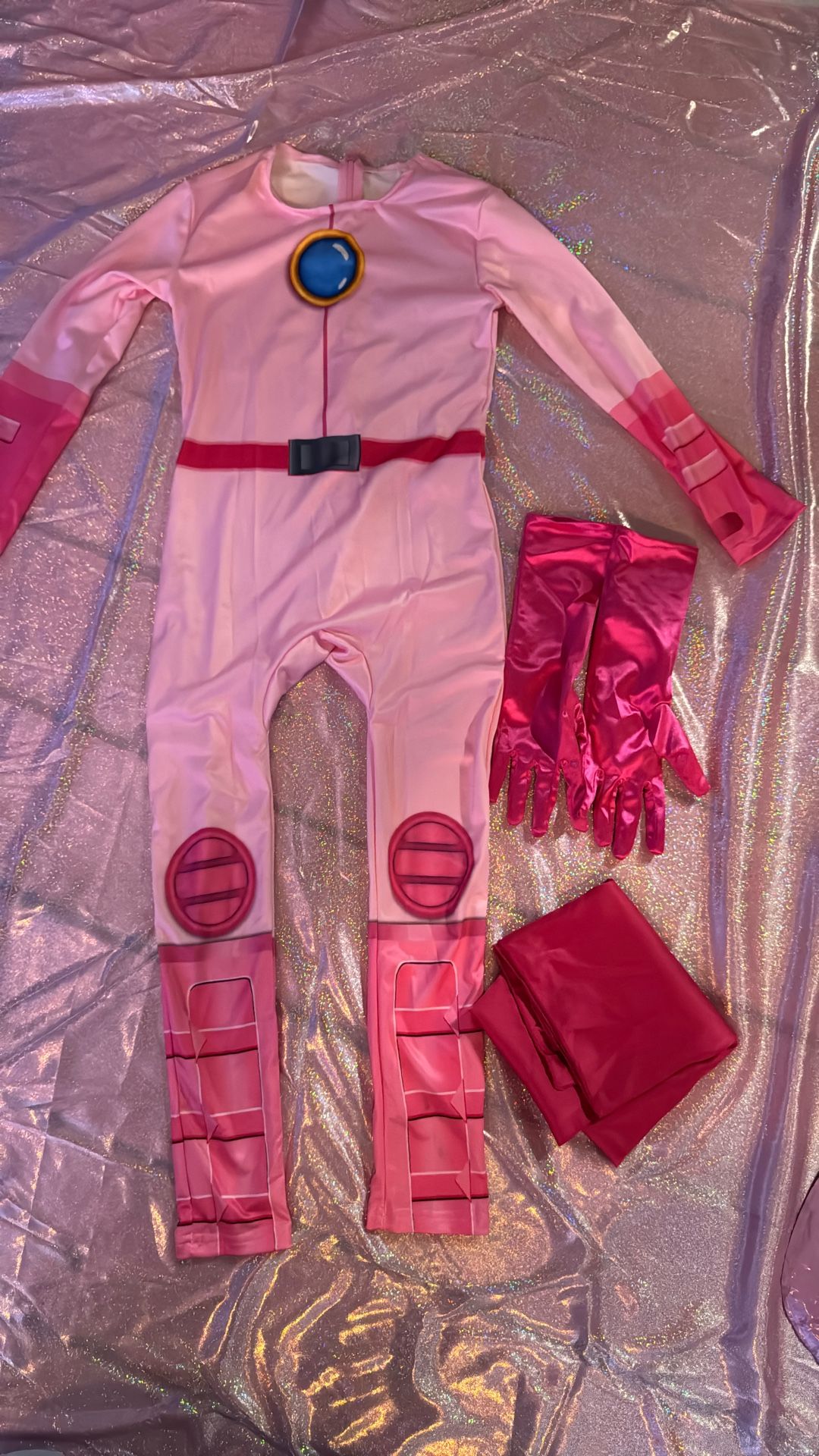 Princess Peach Vestido & Traje de Pelea Backdrop Duro 5 Globos 