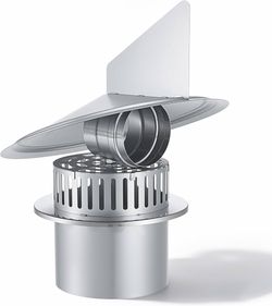 6" Wind Directional Chimney Cap for Non-Air Cooled Chimney, Stainless Steel Wind-Driven Cover, Fireplace Chimney Cap for Improved Draft, Reduced Downd
