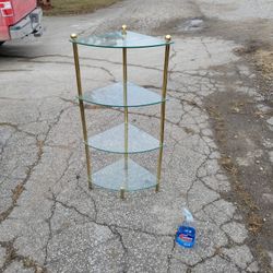 4 Shelf Corner Glass Shelf Unit