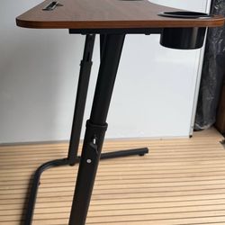 Treadmill Desk, Small Standing Desk for Walking Pad, 30-47 Inch Adjustable Height Walking Pad Stand for Treadmill, Portable Standing Table for Bike an