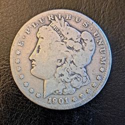 Rare Date 1901-S Morgan Silver Dollar  VG To Fine