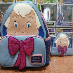 Loungefly Disney Cinderella Fairy Godmother Cosplay Mini Backpack + Wallet - 3/31/23 SOLD OUT