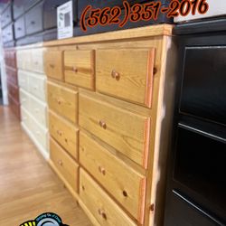 Natural Pinewood Nine Drawer Dresser Chest Cajonera Comoda Nueva 