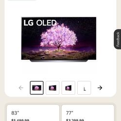 LG C1 48 inch Class 4K Smart OLED TV w/Al ThinQ® (48.2" Diag)