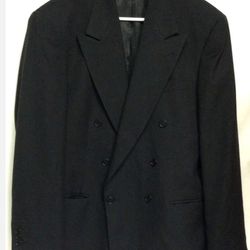 Haggar Clothing Co Mens Jacket Blazer Black Dry Clean Only Pit To Pit 18.5"