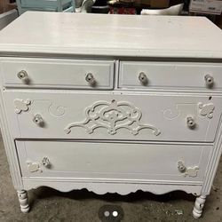 Vintage White Dresser 