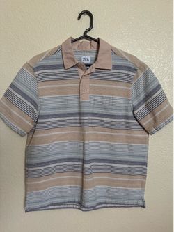 ZARA Striped Polo Shirt — Great Condition