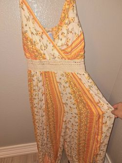 BRAND NEW WITH TAG long orange romper / stetchy