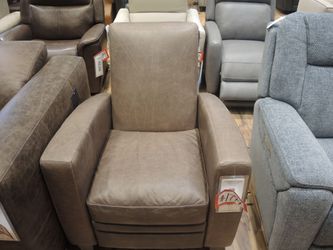 Leather Power Recliner — Bernhardt "Ashton" (Taupe)