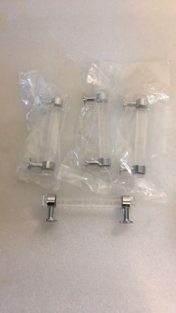 Lot of 4 Francisco Acrylic Cabinet Handles 3-3/4' Hole Center Chrome