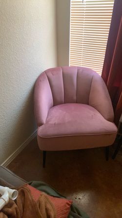 Pink Velvet Accent Chair