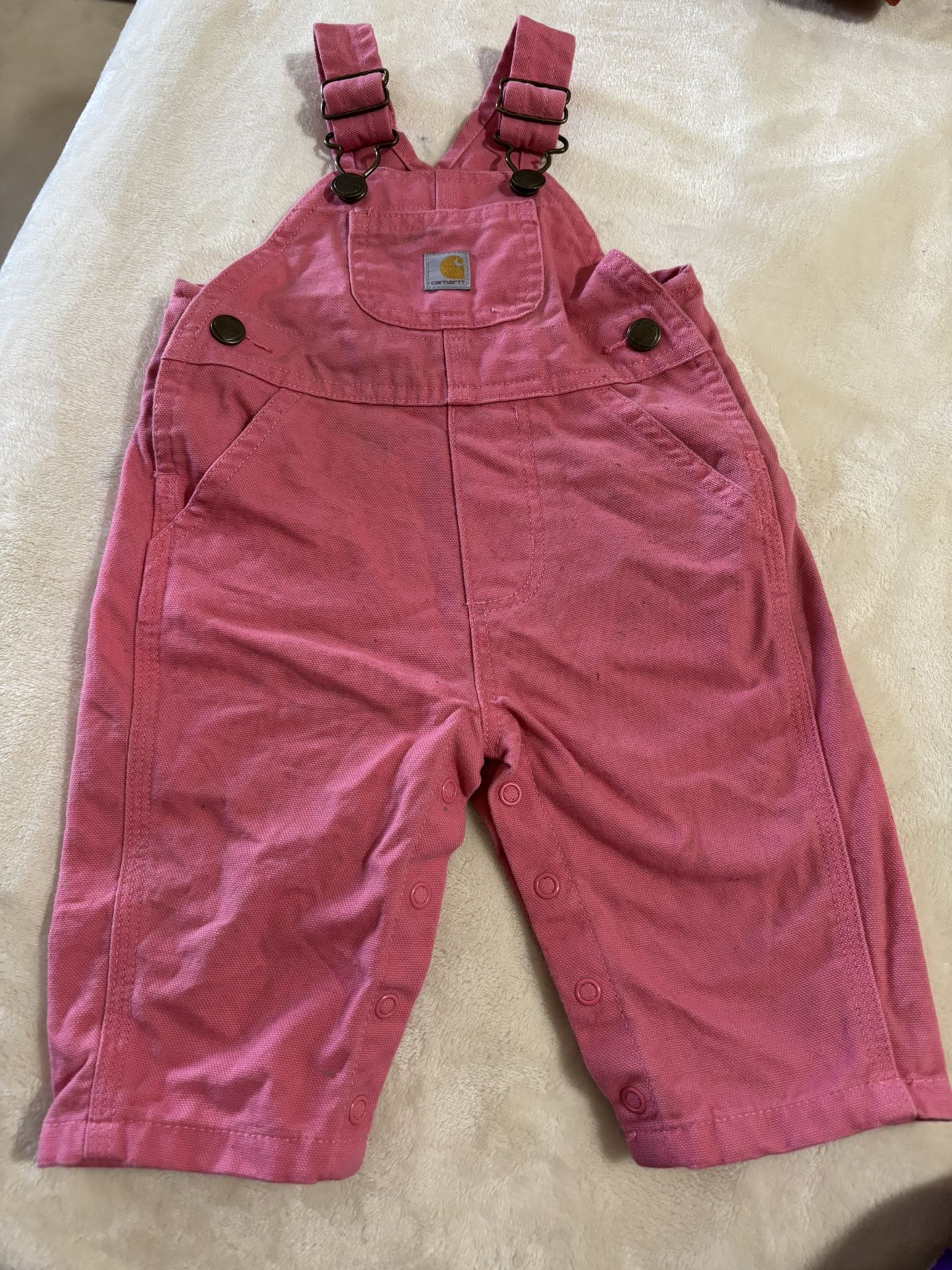 Baby Carhartt pink overalls