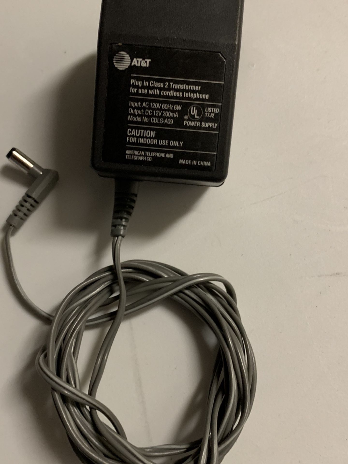 AT&T CDLS-A09 AC DC Power Supply Adapter Charger Output 12V 200mA