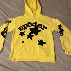 yellow and black sp5der hoodie