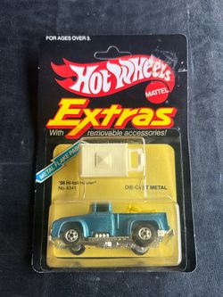 Hot Wheels 1982 Extras '56 Hi-tail Hauler Diecast Truck Blue Yellow Metal Flake paint