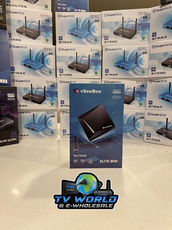 SuperBOX Super box S7 Models Max, S7 Pro, S6 Ultra, Supreme & Vsee V6 Plus, V6 Max Vsee Elite Mini, Elite Ultra 8 Authorized Wholesale distributors