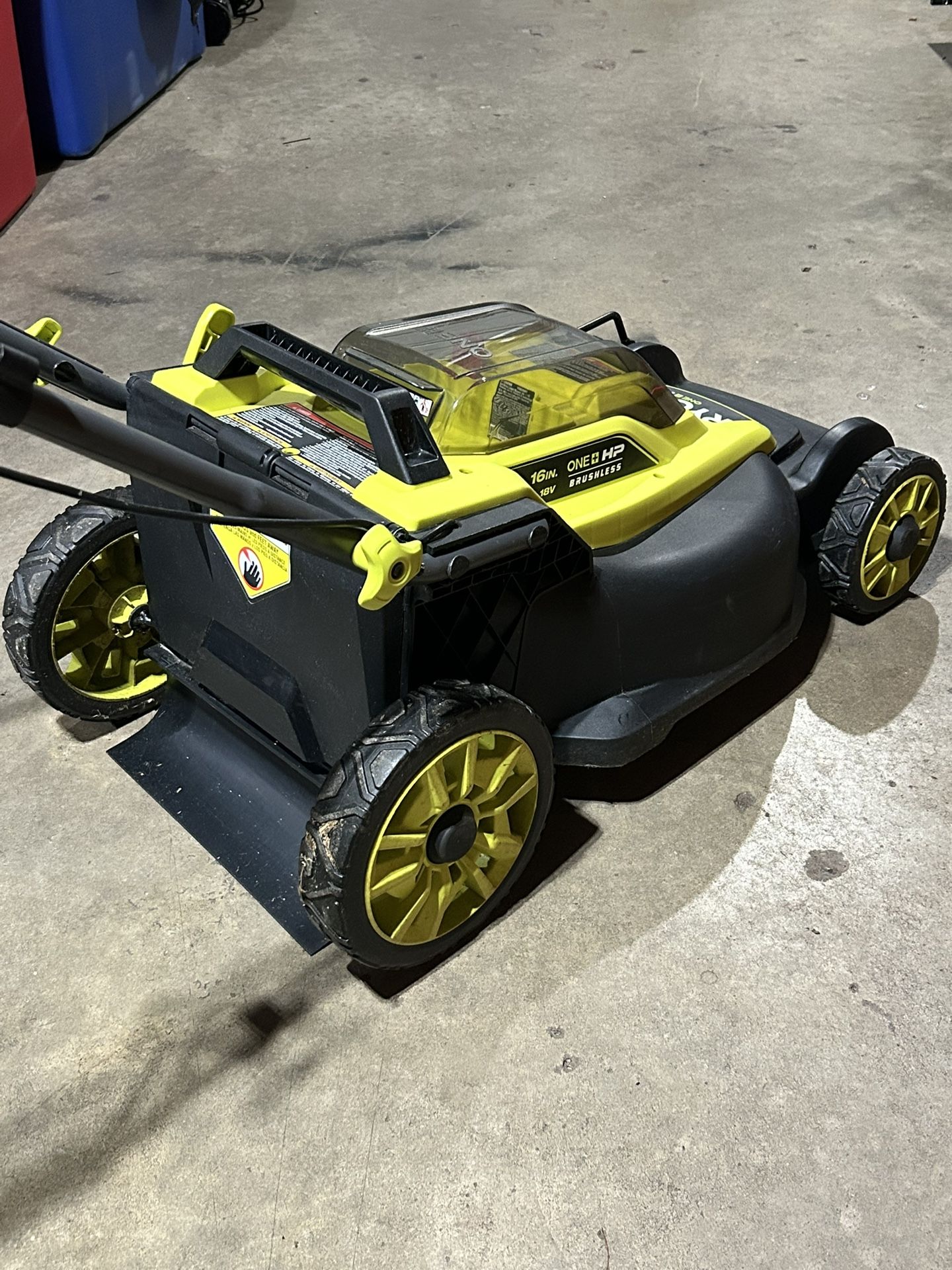 RYOBI ONE+ HP 18V Brushless 16 in. Cordless Battery Walk Behind Push Lawn Mower
