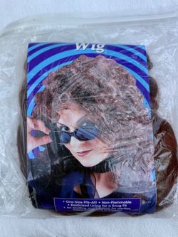 Curly Brown Costume Wig One Size