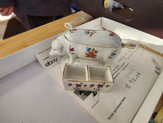 Pogand Trough Condiment Trinket Dish Austria Vintage