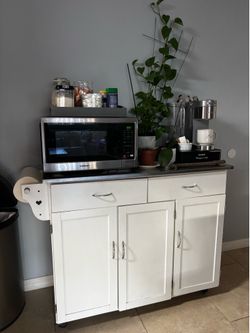 White Kitchen Storage Cabinet / Coffee Bar