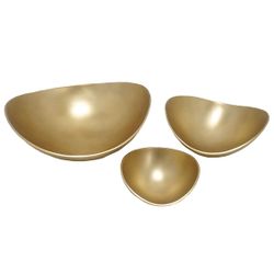 Sagebrook Home Matte Gold Aluminum Bowls - Set of 3