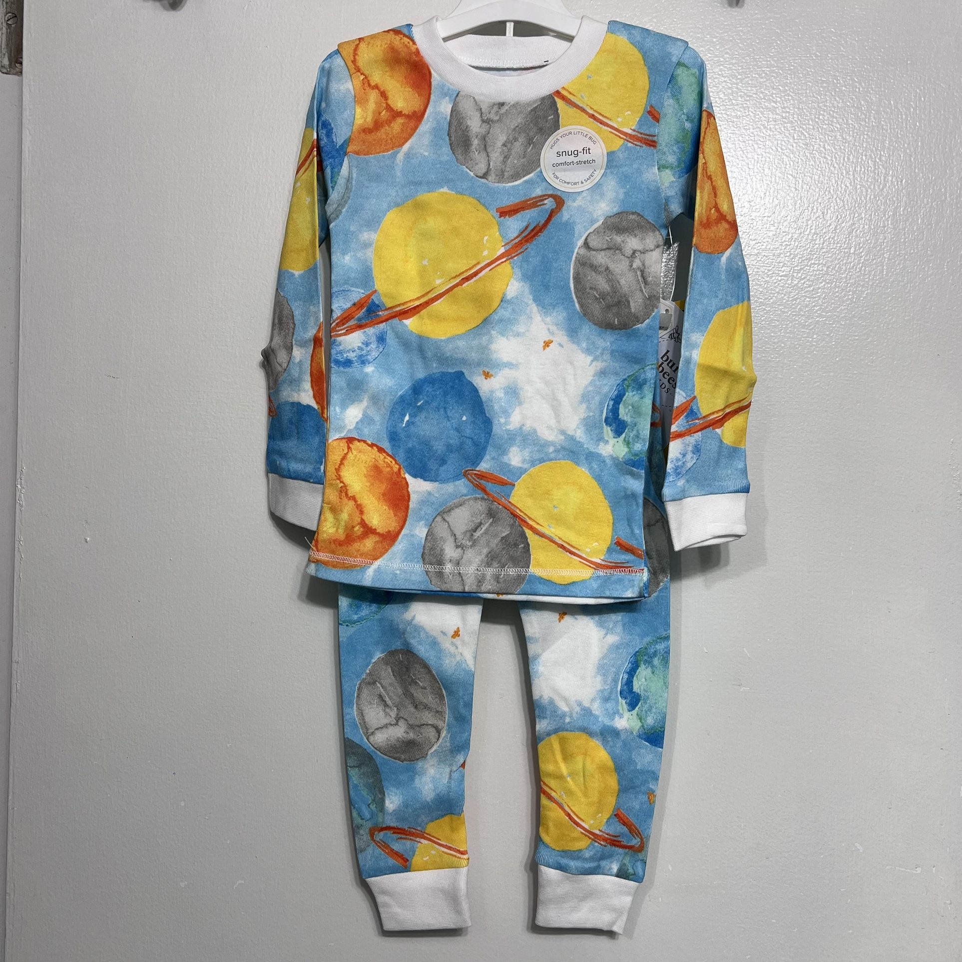Burt's Bees Kids Snug-fit Outer Space Pajama 2 Piece Set Organic Cotton Size 2T