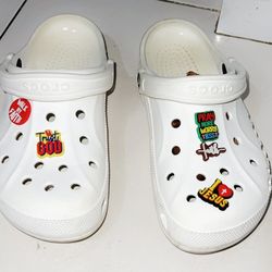 White Crocs with Religious Charms