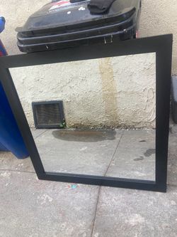 Square Wall Mirror with Black Frame