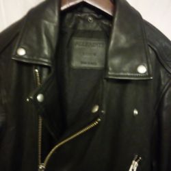 All lSaints Mens Wick Biker Leather Jacket Size Medium - $150