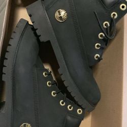 All Black With Gold Trim Timberlands Size 5.5