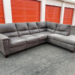 Brown 2 Piece L Shape Sectional with Chaise