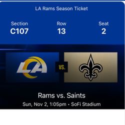 RAMS VS SAINTS…. Club Seats .. Price is For 2  Tickets