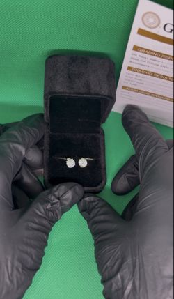 Gold plated, moissanite dangle earrings | passes diamond test